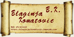 Blaginja Komatović vizit kartica